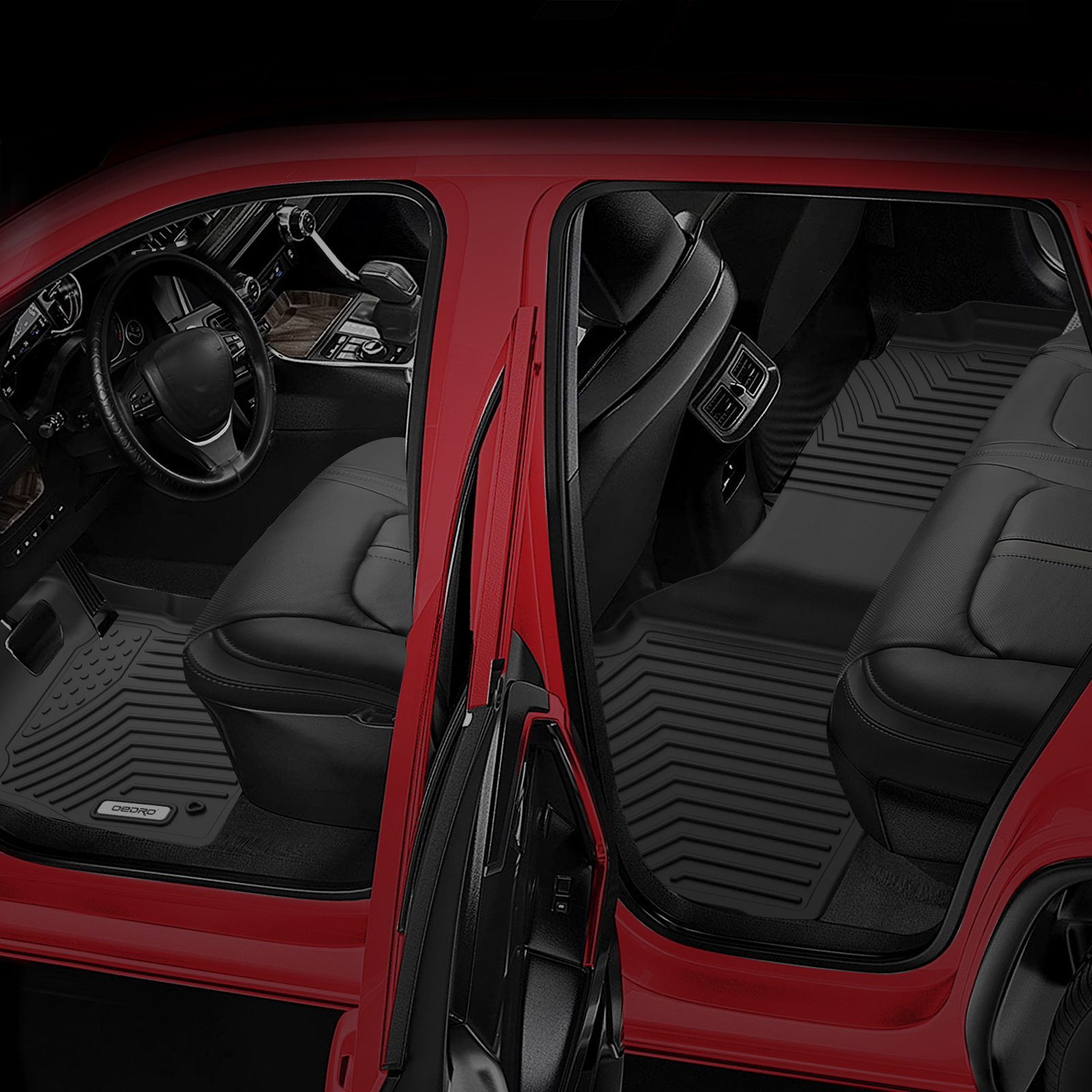 RVNI Floor Mats for 3D Mold TPE Rubber All-weather for 2018-2024 Nissan Kicks All-Weather Guard 2 Row Floor Liner Set TPE Front & 2nd Seat