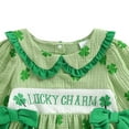 thumbnail image 5 of Staki Newborn Baby Boy Girl St. Patrick's Day Outfit Clover Sweatshirt Romper Oversized Long Sleeve Romper Top Newborn Baby Girl Clothes St Patricks Day(Green,12M), 5 of 8