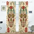 thumbnail image 2 of Coolnut Window Curtain Panels Floral Skull Grommet Top Room Darkening Thermal Insulated Blackout Window Treatment Drapes 2 Panels W55 x L84 In, 2 of 6