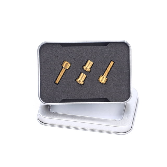 Bike Stem Screws Nuts Fastening Components Professional Alloy Bicycles Frame Fastener Cycling Fitting Titanium Alloy Handlebar Fasteners Set Accessories Golden