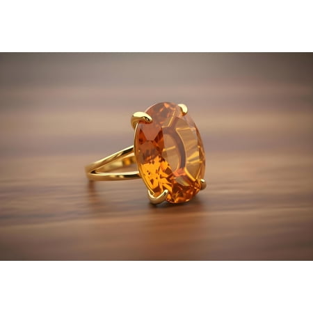 Natural Citrine Gemstone Ring Woman And Mens Birthstone Gift Ring Promise Ring