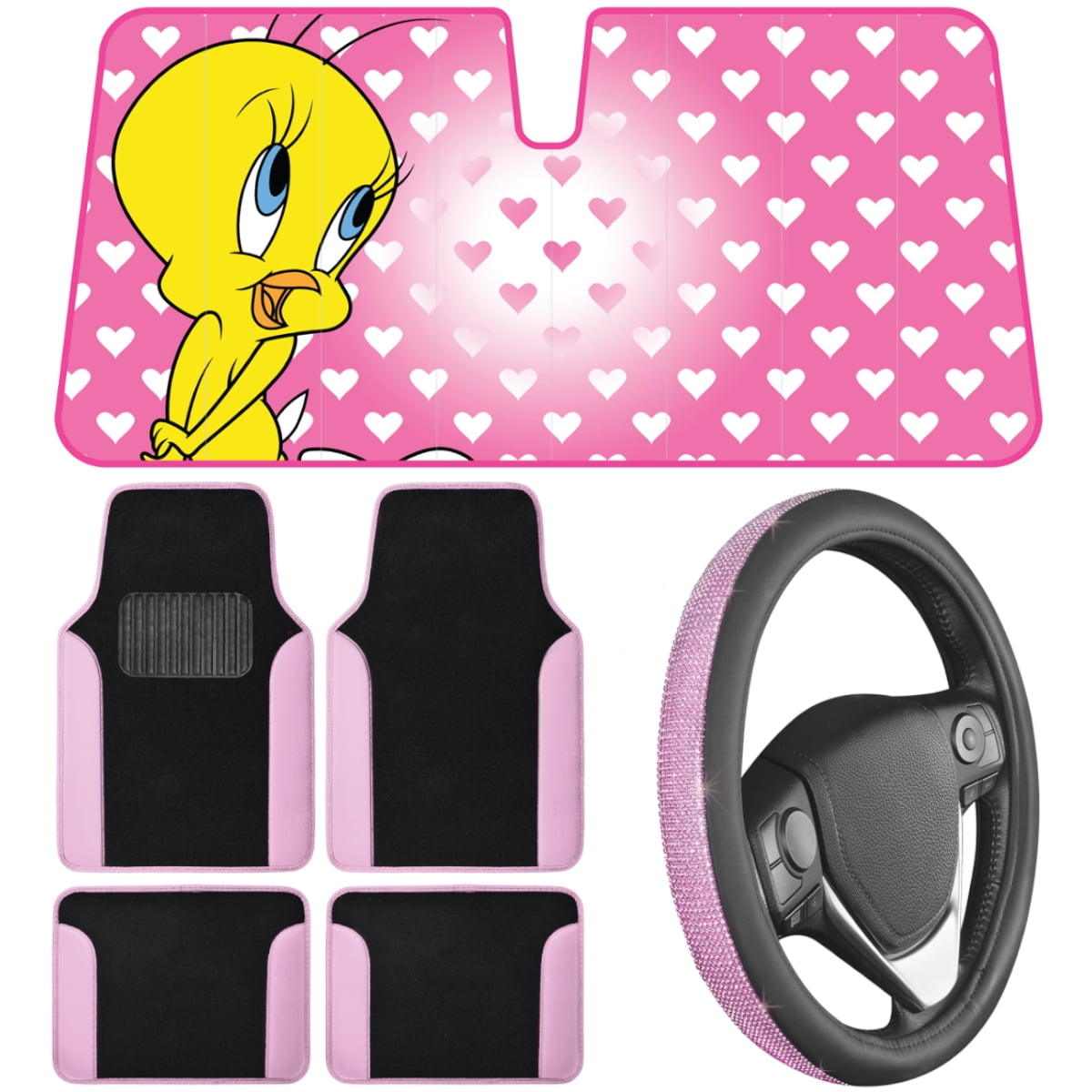 Pink Tweety Bird Cartoon Pink Car Shade Auto Light Protection Reflector 