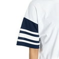 thumbnail image 3 of Women's Gameday Couture White Denver Broncos Contrast Mesh Heritage Stripe Oversized T-Shirt, 3 of 3