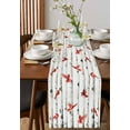 thumbnail image 2 of Red Birds Rustic Burlap Cotton Table Runner 13x120 Inches Long, Vintage Country Forest Tree Bird Farmhouse Table Runners, Outdoor Dining Tablecloths Decor for Baby Shower/Party/Wedding, 2 of 6