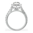 thumbnail image 3 of Unique Moments Lab Grown 2.50 ct Diamond Engagement Ring Emerald Halo Solitaire 14K White Gold, 3 of 7