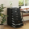 thumbnail image 2 of Costway 7-Drawer Chest Mobile File Cabinet Vertical Filing Organizer with Lockable Wheels Black, 2 of 10