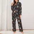 thumbnail image 2 of Salouo Fox In The Forest Pattern Women's Pajamas Set Long Sleeve Button Down Sleepwear Soft Pj Lounge Sets for women 2 Piece Pjs Set with Long Pants-X-Large, 2 of 7
