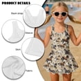 thumbnail image 4 of DISNIMO Girls Swimdress Horse Print One Piece Swimsuit Bathing Suit with Skirted Hawaiian Beach Swim Dress Sleeveless U Neck Swimwear for Summer Vacation, 4 of 8