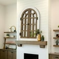 thumbnail image 4 of FRMALL Arched Mirror Window Mirrors for Wall Decor 20"x30" Wood Frame, Brown White, 4 of 10