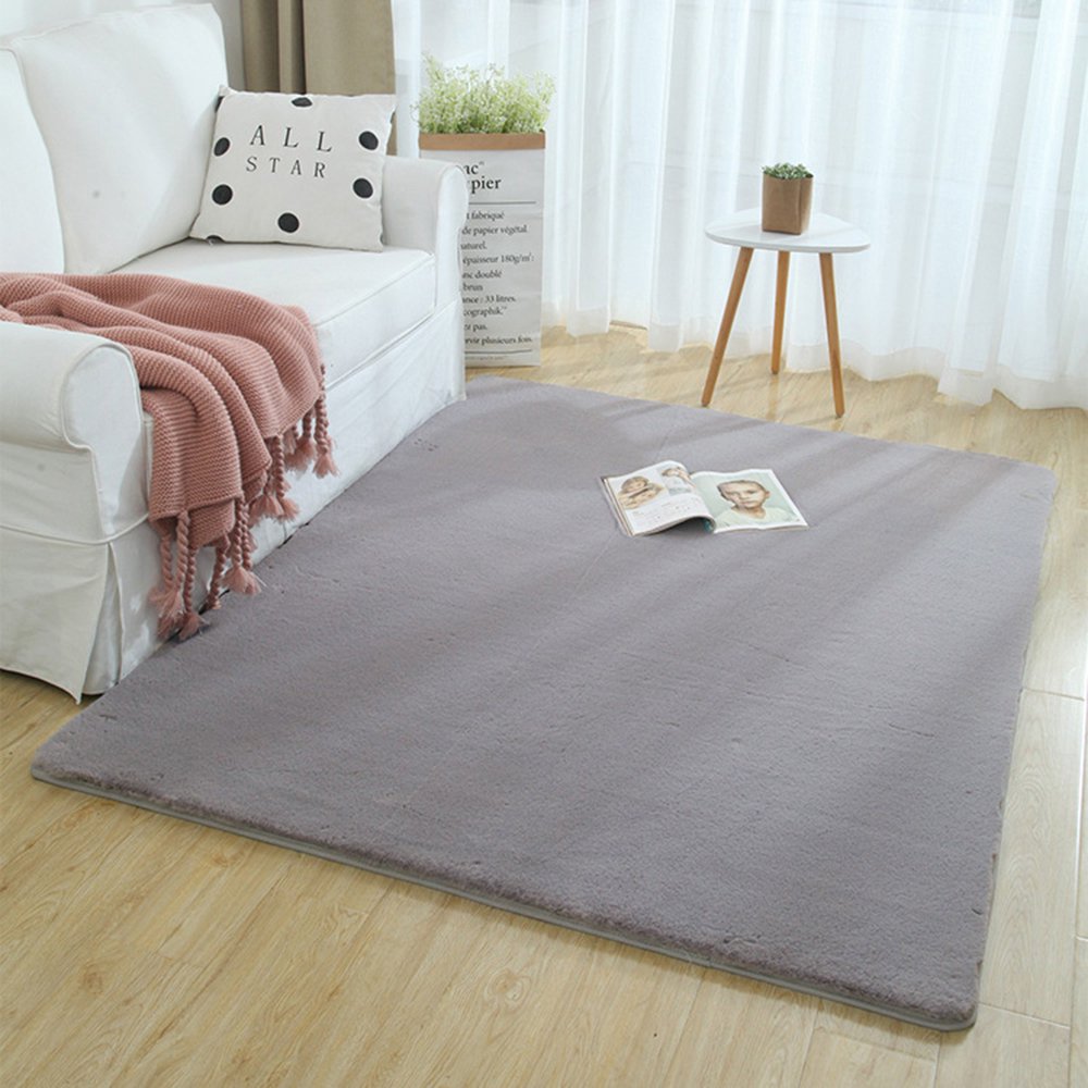 Hododo Ultra Soft Shaggy Faux Rabbit Fur Area Rugs Fluffy Living Room