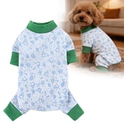 Dog Pajamas - Soft Cotton Four Legged Pet Jumpsuit, Stretchable Puppy onesie for Small/Medium Dogs Spring Summer Daily Wear,Blue,L