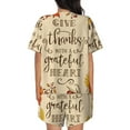 thumbnail image 6 of Fuzoiu Thanksgiving With A Grateful Heart Print Women's Short-Sleeved Pajama Set,Lounge Sleepwear Set,Womens Pajama Sets 2 Piece,Button-Up Top and Shorts with Pockets-Small, 6 of 7
