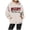Beige, variant on Women's Letter Printed Round Neck Pullover Street Long Sleeve Pullover Hoodie Holiday Staples Women
