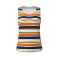 thumbnail image 4 of Xecao Colorful Pastel Stripes print women's scoop neck, loose-fit workout tank tops for the gym., 4 of 9