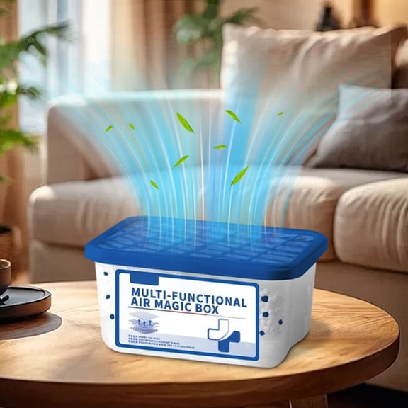 Hometravel Multi-Functional Air Magic Box, Indoor Air Purification and Dust Removal Box with Plant-Based Formula, Power Free Auto Vacuum for Home and Office Use