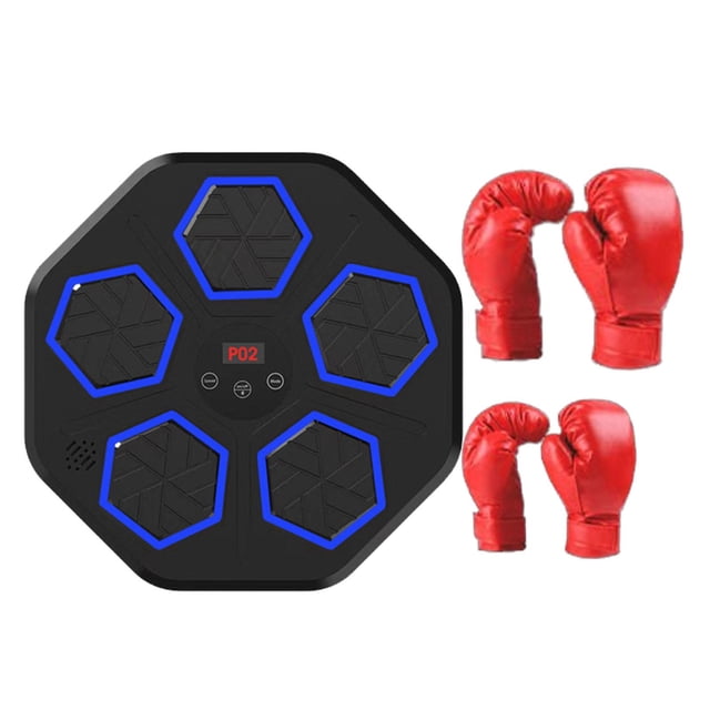 Almohadilla de boxeo para el hogar, entrenamiento de respuesta con música, montado en la pared, entrenador de boxeo inteligente para Taekwondo Kickboxing Sanda Guantes para niños y adultos