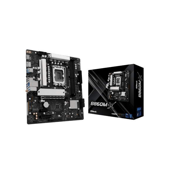 ASRock B860M-X LGA 1851 Intel B860 SATA 6Gb/s Intel Core Ultra DDR5 Micro ATX Motherboard