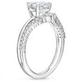 thumbnail image 2 of Amor Jewel White Gold Plated 14K Diamond Ring - Cushion Cut Excellent 1.9 Ct Diamond Ring For Women's - Curved Solitaire Ring for Her - Hidden Halo Diamond Rings for Sister - Promise Rings, 2 of 2