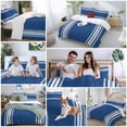 thumbnail image 5 of 3 Piece Blue Striped Duvet Cover Set Queen Size, Microfiber Comforter/Quilt Cover with Corner Ties and 2 Pillowcases, Farmhouse Blue White Stripes All Season Soft Bedding with Zipper Closure, 5 of 8