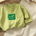 thumbnail image 4 of hengsof Girls' Long-Sleeve Sweatshirt Minimalist Graphic Print Casual Basic Crewneck Top, 4 of 6