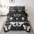 thumbnail image 2 of 7 Pcs Death Moth Bedding Set , King Halloween Skull Comforter Set Gothic Spooky Sheets And Pillowcase, Starry Sky Exotic Bed In A Bag, Black White Bed Set Teens, 2 of 5