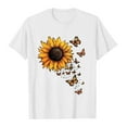 thumbnail image 3 of Women's Short Sleeve Shirts Sunflower Pattern Dressy Casual Summer Tops 2025 Trendy Blouses Cute T-Shirts Outfits Clothes, 3 of 6