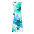 thumbnail image 4 of Enjoytime Women's Casual Sleeveless V Neck Maxi Dresses Boho Floral Beach Summer Dress High Waist Wrapped Chest Flowy Ruffle Sundresses For Women 2025 Photoshoot, 4 of 5