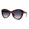 thumbnail image 5 of Womens Oversized Cat Eye Minimal Plastic Retro Diva Sunglasses Tortoise - Smoke, 5 of 7