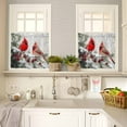 thumbnail image 4 of Christmas Red Bird Kitchen Curtains and Valances Set, Berries Winter Snow Pine Branch Xmas Rod Pocket Window Valance 18 Inch Window Curtain Panels for Living Room Bedroom Laundry, 27.5x24in, 3 Pieces, 4 of 7