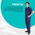 thumbnail image 3 of ACTIVE UNIFORMS Men Scrub Set Medical Scrub Top and Pants (Purple, XX-Large), 3 of 6