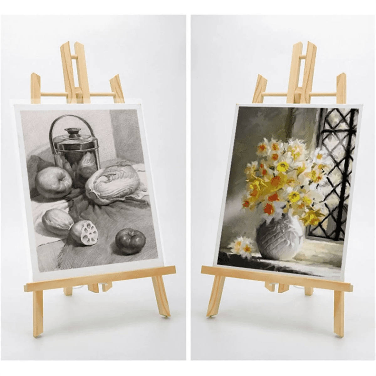 6pcs 16 Inch Wood Easels,Easel Stand for Painting Canvases,Tabletop Display Easel,Painting Easel, Kids Student Easels