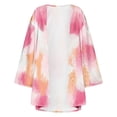 thumbnail image 4 of Tarmeek Plus Size Floral Print Puff Sleeve Kimono Cardigan Loose Chiffon Cover Up Casual Blouse Tops Summer Cardigan for Women, 4 of 4