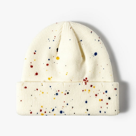 Hats for Women/Men Knitted Hat Winter New Thick Warm Ear Protection Wool Hat Ginger Yellow Couple Hat Student Cold Hat White