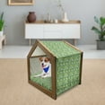 thumbnail image 3 of Plant Pet House, Watercolor Tropical Palm Leaves Colorful Illustration Natural Feelings, Outdoor & Indoor Portable Dog Kennel with Pillow and Cover, 5 Sizes, Fern Green Lime Green, by Ambesonne, 3 of 5