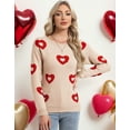 thumbnail image 4 of Sweaters for Women Crewneck Cute Heart Knitted Sweaters Winter Warm Pullover Sweaters Alsol Lamesa, 4 of 6