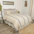 thumbnail image 3 of Piper Classics Market Place Blue Grain Sack Stripe Queen Duvet Cover, 3 of 5