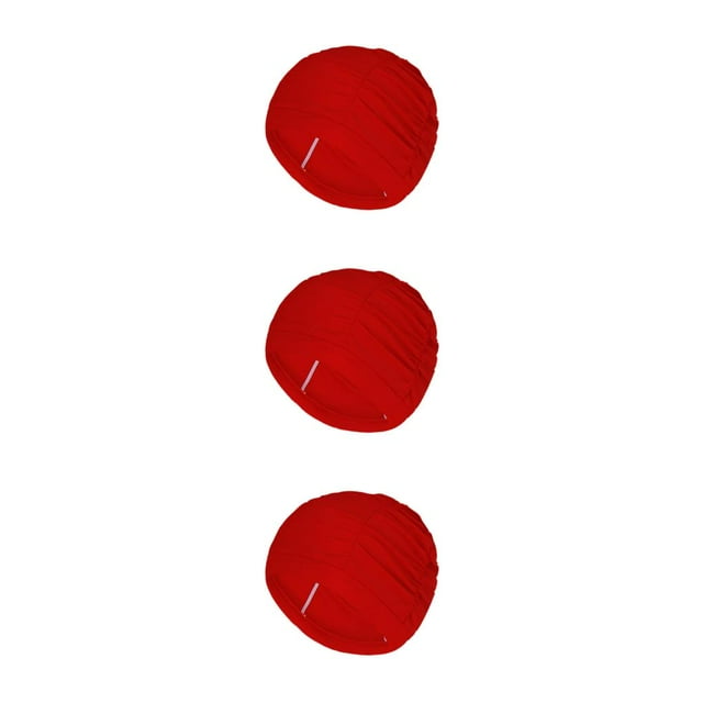 Maytalsory Restez Élégant et Confortable pour une Bonnet de Bain Ultime pour Femmes Bonnet de Natation Durable Rouge 3Ensemble