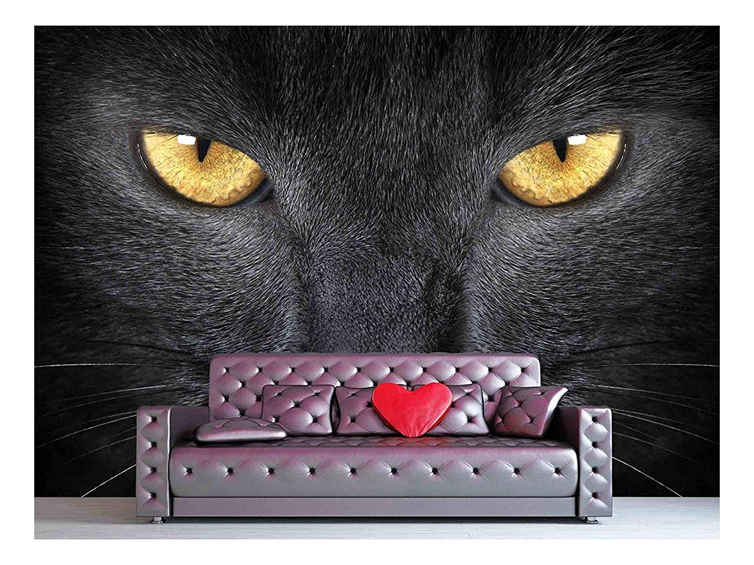 Wall26 Grey Cat - Removable Wall Mural | Self-adhesive Large Wallpaper