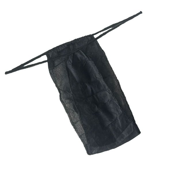 Minnieouse Bragas desechables de viaje de 100 Uds., ropa interior transpirable para Spa, bragas de masaje de Sauna elásticas no tejidas para Ropa interior Negro