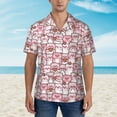 thumbnail image 2 of Fotbe Kawaii Pig Camisa Hawaiana para Hombre Unisex – Camisa Casual de Verano con Botones de Manga Corta de Algodón y Lino,Small, 2 of 7