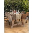 thumbnail image 3 of Outdoor Tablecloths with Umbrella Hole & Zipper, Farmhouse Beige Brown 60 x102 Inch Rectangle Tablecloths, Vintage Wooden Striped Waterproof Table Cloth, Patio/Pool/Picnic Table Covers, 3 of 8