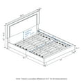 thumbnail image 2 of Furinno Laval Double Row Nail Head Bed Frame, 12PC Slat Style, Linen, King, 2 of 4
