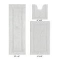 thumbnail image 2 of Better Trends 3 Piece Bathroom Rugs Set 100% Cotton Soft Bath Rug Water Absorbent, Reversible, Machine Washable for Bathroom Decor Toilet Base Contour, Luxury Runner Mat White Lux Collection, 2 of 4