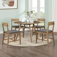 thumbnail image 2 of Mainstays Wood Dining Chair 4 Pack, Walnut Color, Grey Fabric Upholstered Seat Pad, 2 of 13