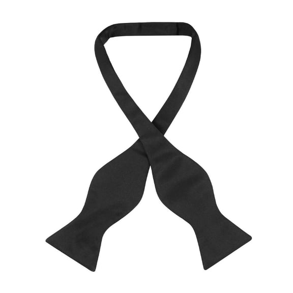 Vesuvio Napoli SELF TIE Bow Tie Solid BLACK Color Men's BowTie