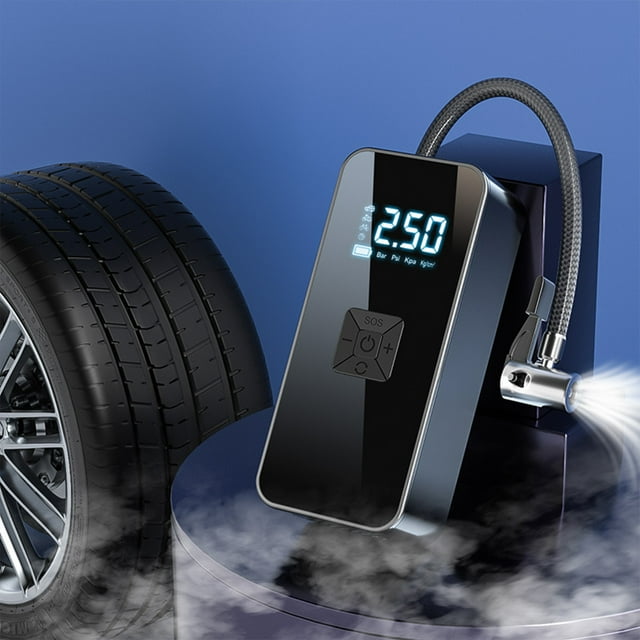 Multifunctional Vehicle Inflator Pump Home Portable Inflator Pump Quick Mini Inflator Pump, Intelligent Digital LCD Display Screen With LED Lighting
