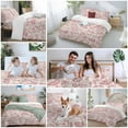 thumbnail image 5 of Farmhouse Pink Floral Bedding Duvet Cover Set Full Size 4 Pieces Linen Boho Flower Rustic Country Bedding Set with Zipper Closure, 1 Comforter Cover 86x86 Inches 1 Flat Sheet & 2 Pillow Cases, 5 of 7