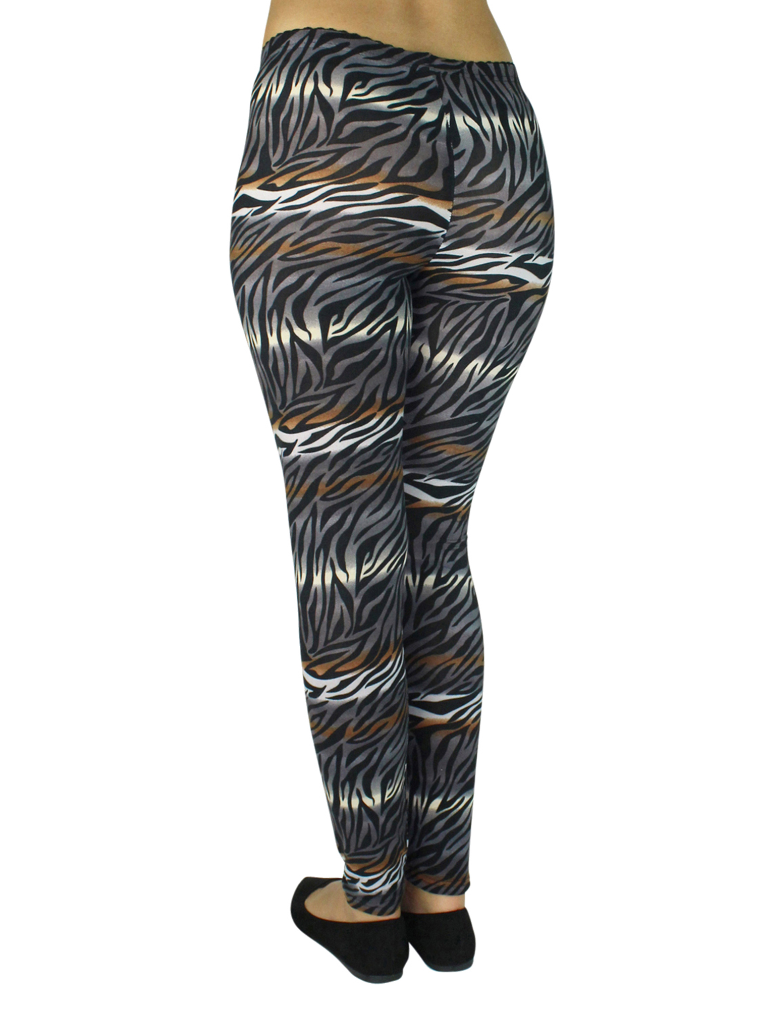 Brown & Black Tiger Animal Print Leggings Size Small/Medium - image 3 of 3