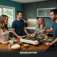 thumbnail image 4 of OVENTE Smokeless Indoor Grill, 1500W Electric Portable Korean BBQ Grill with One-Touch Control, LED Smart Display, Tempered Glass Lid, Two Removable Non-Stick and Dishwasher Safe Plates, White SGR85W, 4 of 12