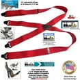 thumbnail image 2 of Holdup Brand 42" Teen Red X-back Suspenders 1 1/4" wide with Patented Gripper Clasps, 2 of 4